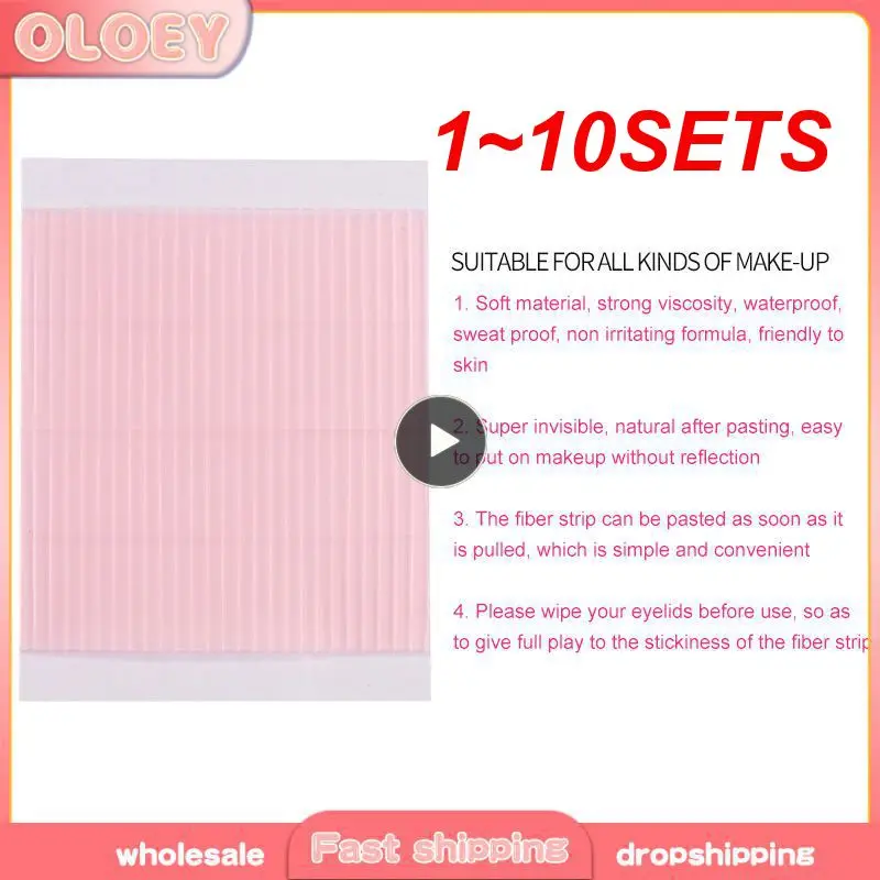 1 ~ 10 conjuntos de pálpebra dupla flexível aumenta a maquiagem dos olhos fibra adesiva invisível confortável confiável invisível