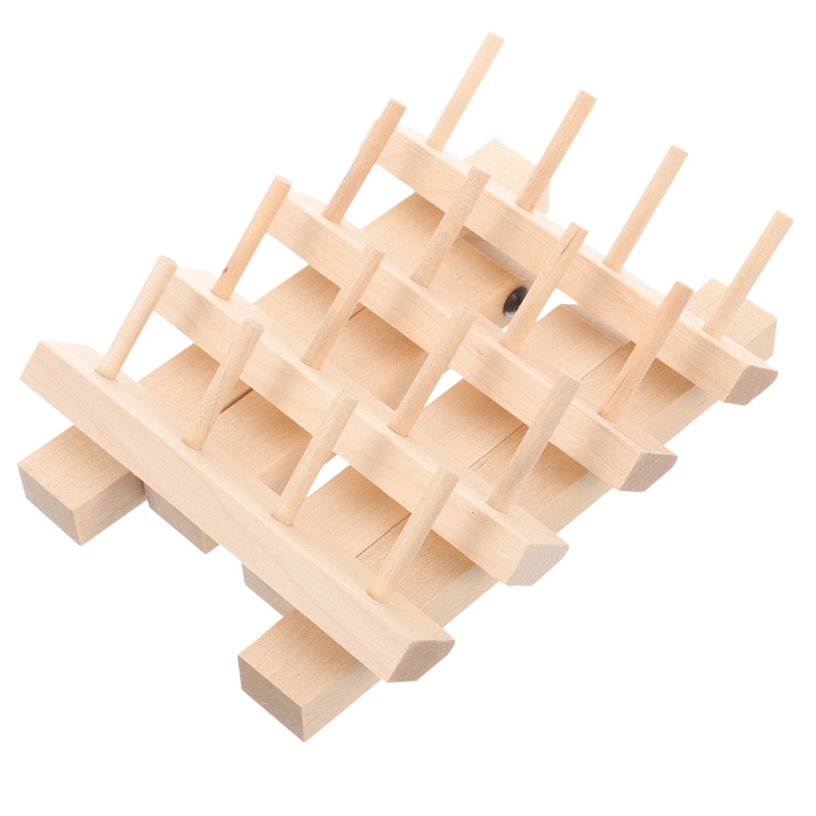 

16 Multifunctional Wire Rack Wooden Thread Holder Sewing Knitting Tool Storage Embroidery Floss Bobbins Desktop Spool Rack