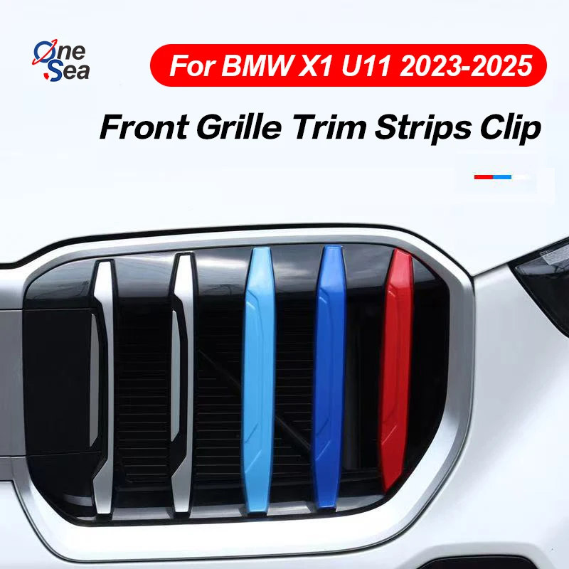 Bande de couverture de calandre centrale ABS Triple couleur, garniture de décoration de voiture de course, accessoires automobiles pour BMW X1 IX1 U11 2023 – 2023