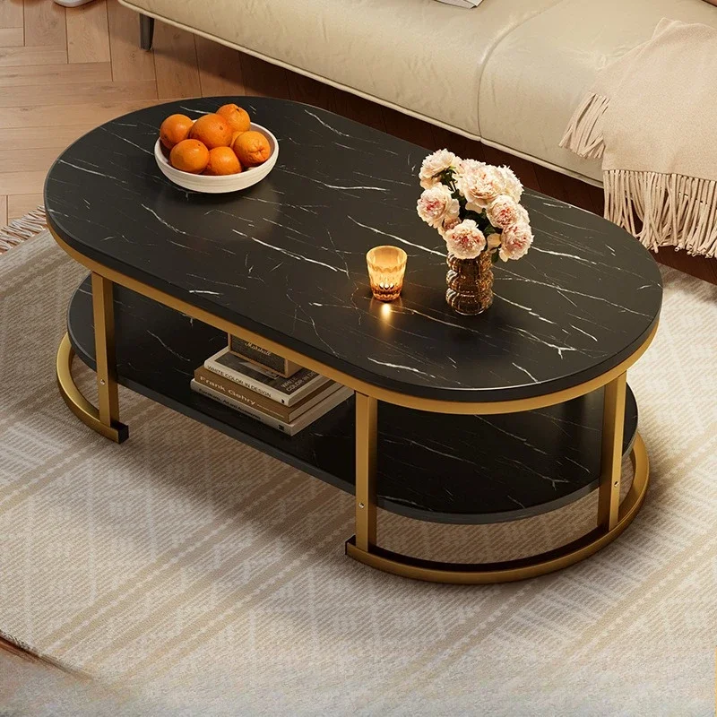 Coffee table small apartment living room light luxury small tea table modern simple oval Internet celebrity small table