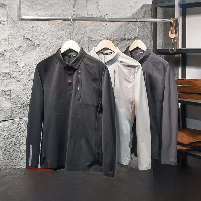 

High-End Seamless Glued Men's Spring Autumn Casual Fashionable Long Sleeve Shirt Breathable Versatile Urban Style