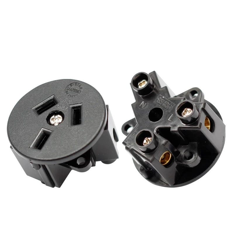 Australia Outdoor Screw In Industry Power Socket 10A 250V New Zealand AU Desktop Power Outlet Black