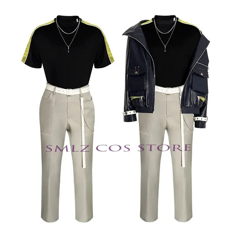 Costume Anime PJSK Flame Shinonome Akito Cosplay Akt Wig Coat Top Pants Uniform Set Party Play Outfits Clothing for Man