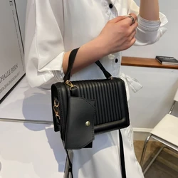 Black Woman Bags Luxury 2024 Woman Luxurious Case Shoulder PVC PU Leather Lady Handbag Crossbody Phone Purses Tote Women's Bags