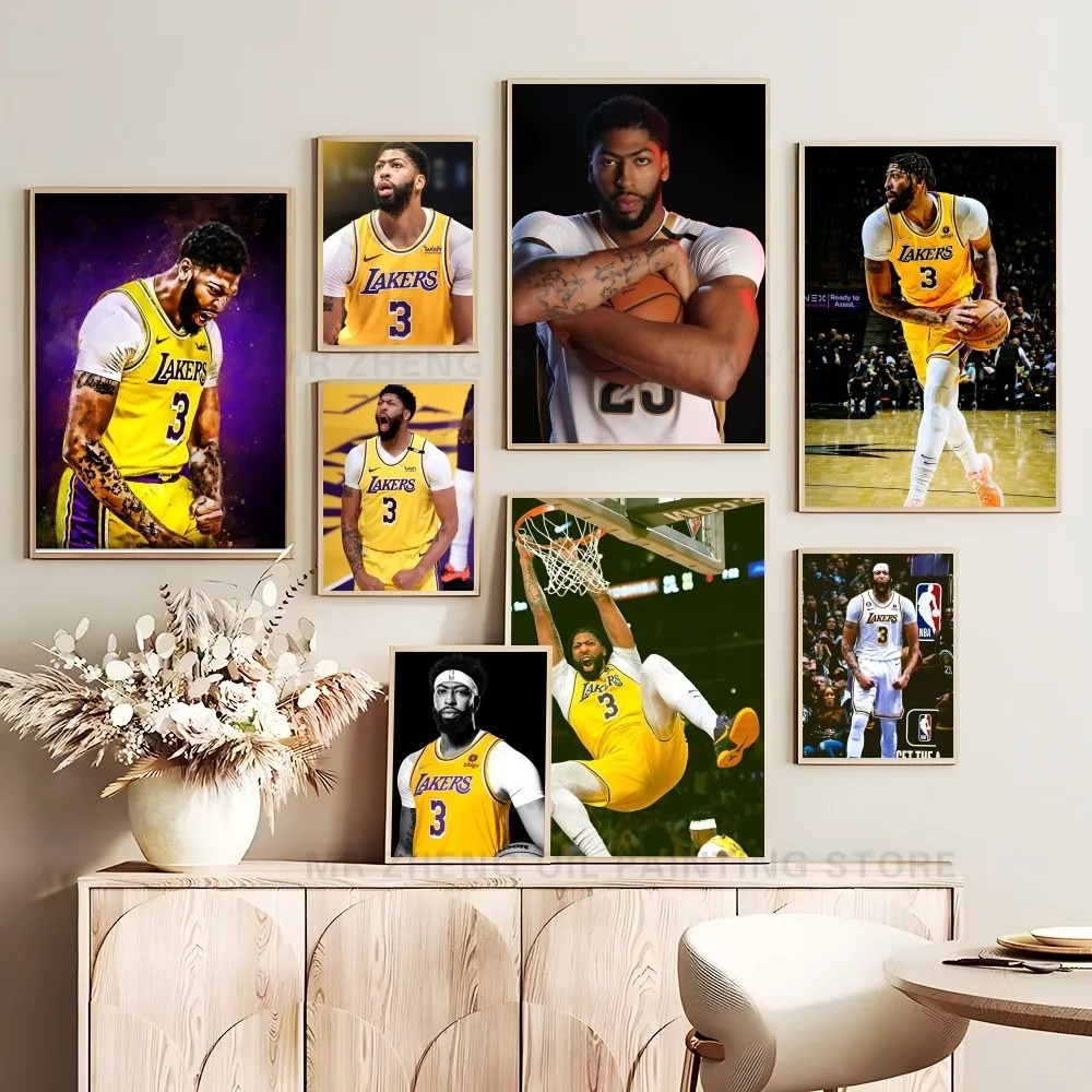 1PC Basketball Player A-Anthony Davis Poster Self-adhesive Art Waterproof Paper Sticker Coffee House Bar Room Wall Decor