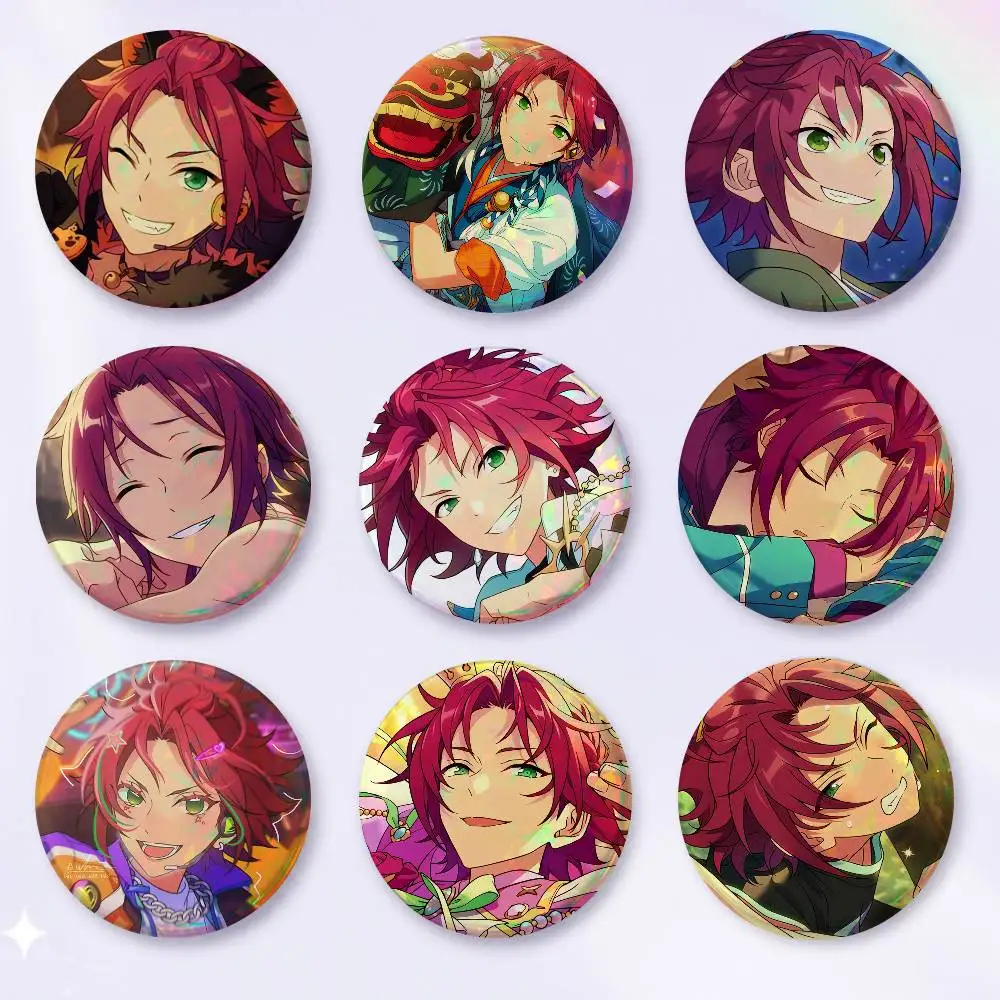 A-i-Isara Mao Snap-in Pins Cartoon Character Round Creative Brooches For Backpack Accessories Jewelry Gifts