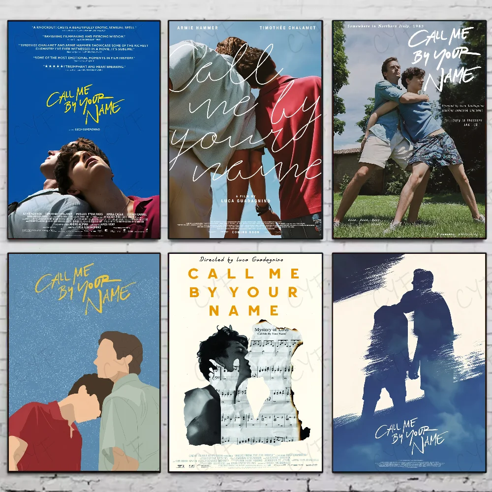 1PC Movie Call Me By Your Name Poster Stickers Waterproof Wall Art For Living Bedroom Retro Room Decor Gift High Quality Print