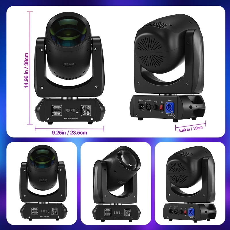 

160W Moving Head Beam Light DMX 4 Modes Control 18 Prisms For DJ Stage Wedding Nightclub Disco Theater Bar Stage Decoration