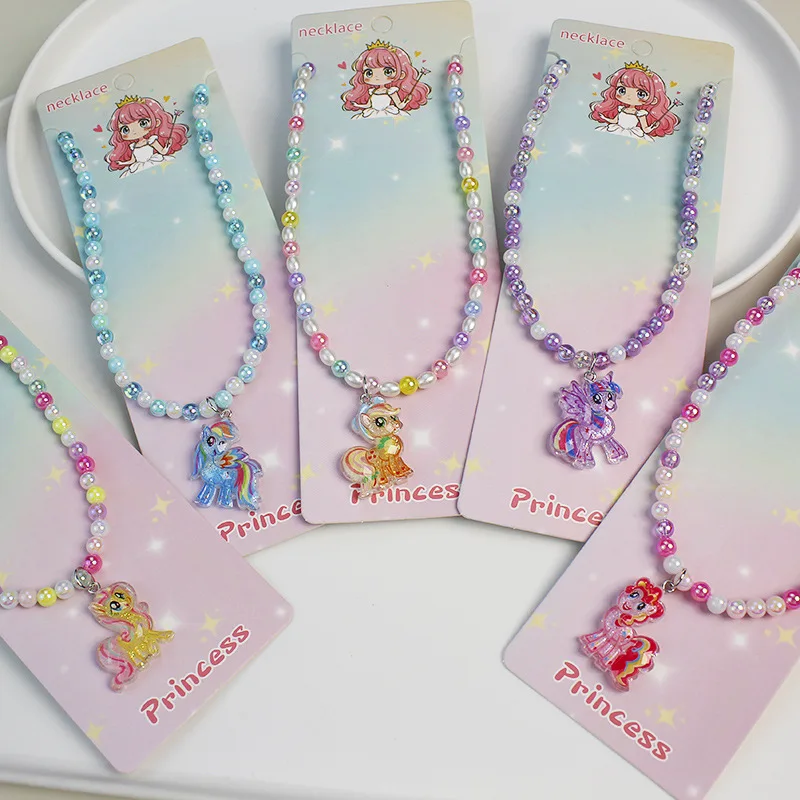 

My Little Pony Best Friend Beaded Necklace Friendship Jewelry Creative Card Clavicle Chain Fashion Gifts Women Lovers Jewelry