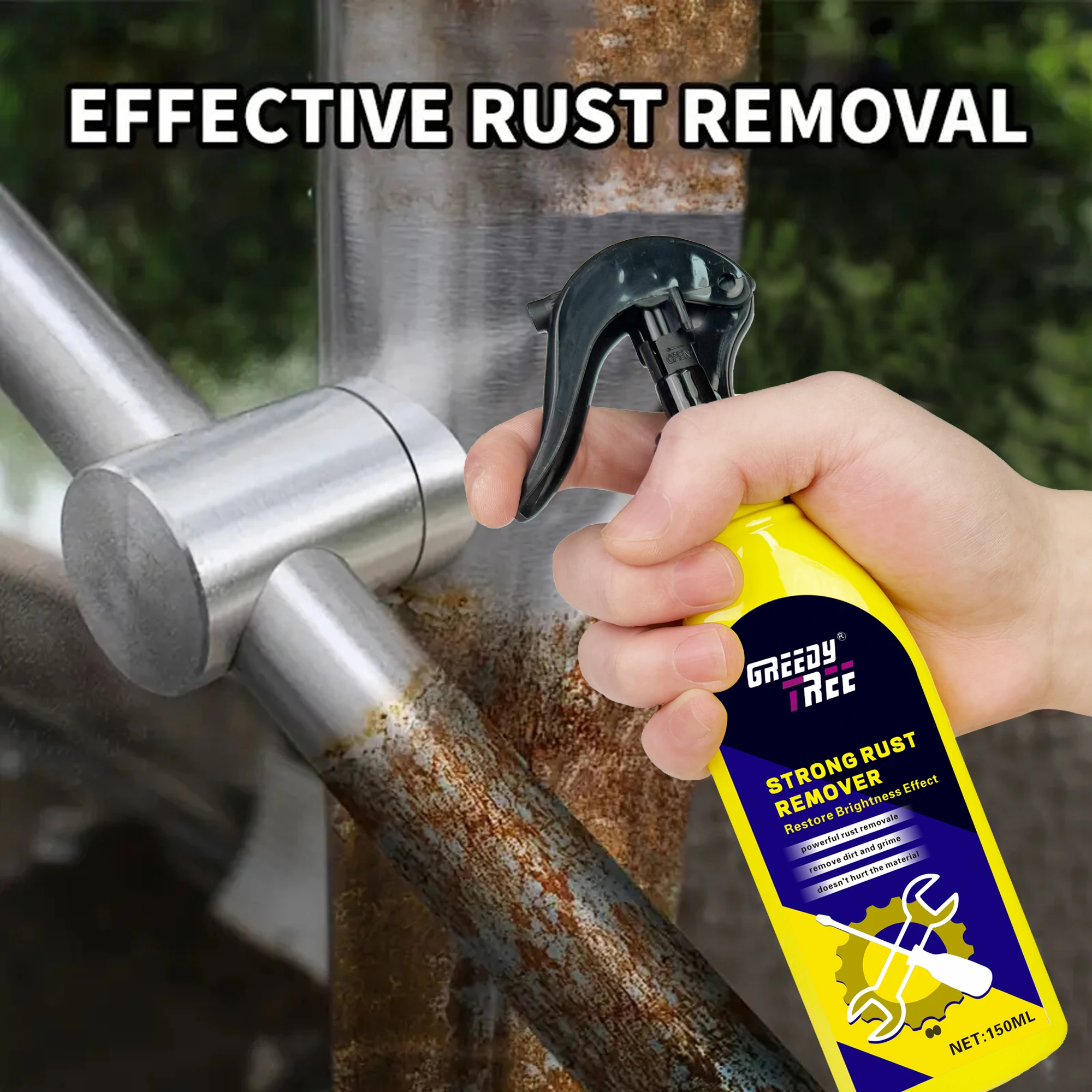 150ml Triple protective shield! Chemical rust removal + physical sealing film + long-lasting anti-corrosion, restoring luster