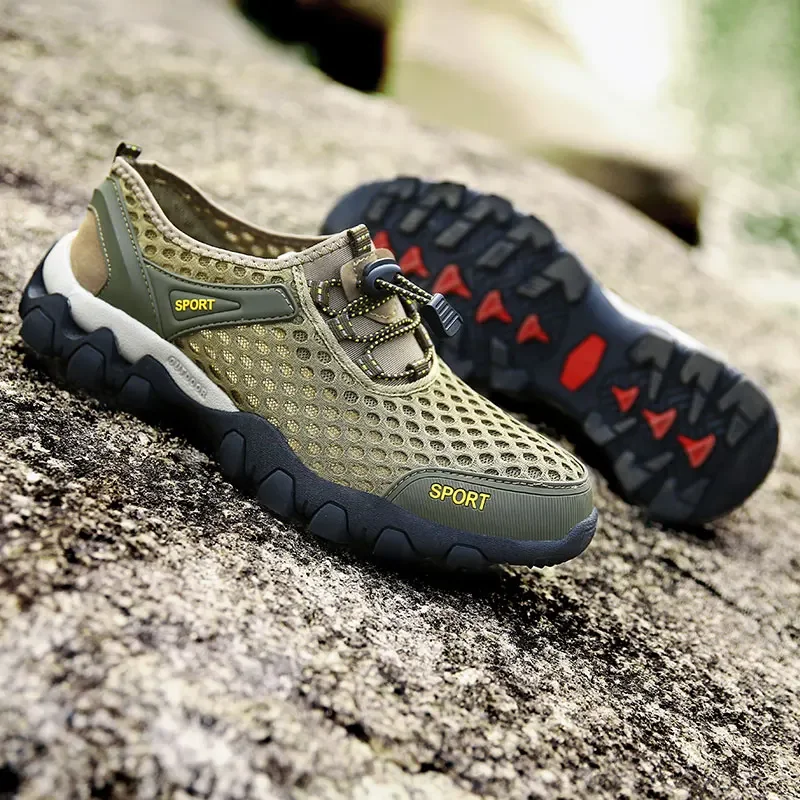 Black Sneakers Social Shoe Male 2025 Best-selling Outdoor Summer Men's Shoes Sizes 38-46 Outdoor Hiking Sports Casual Mesh Shoes