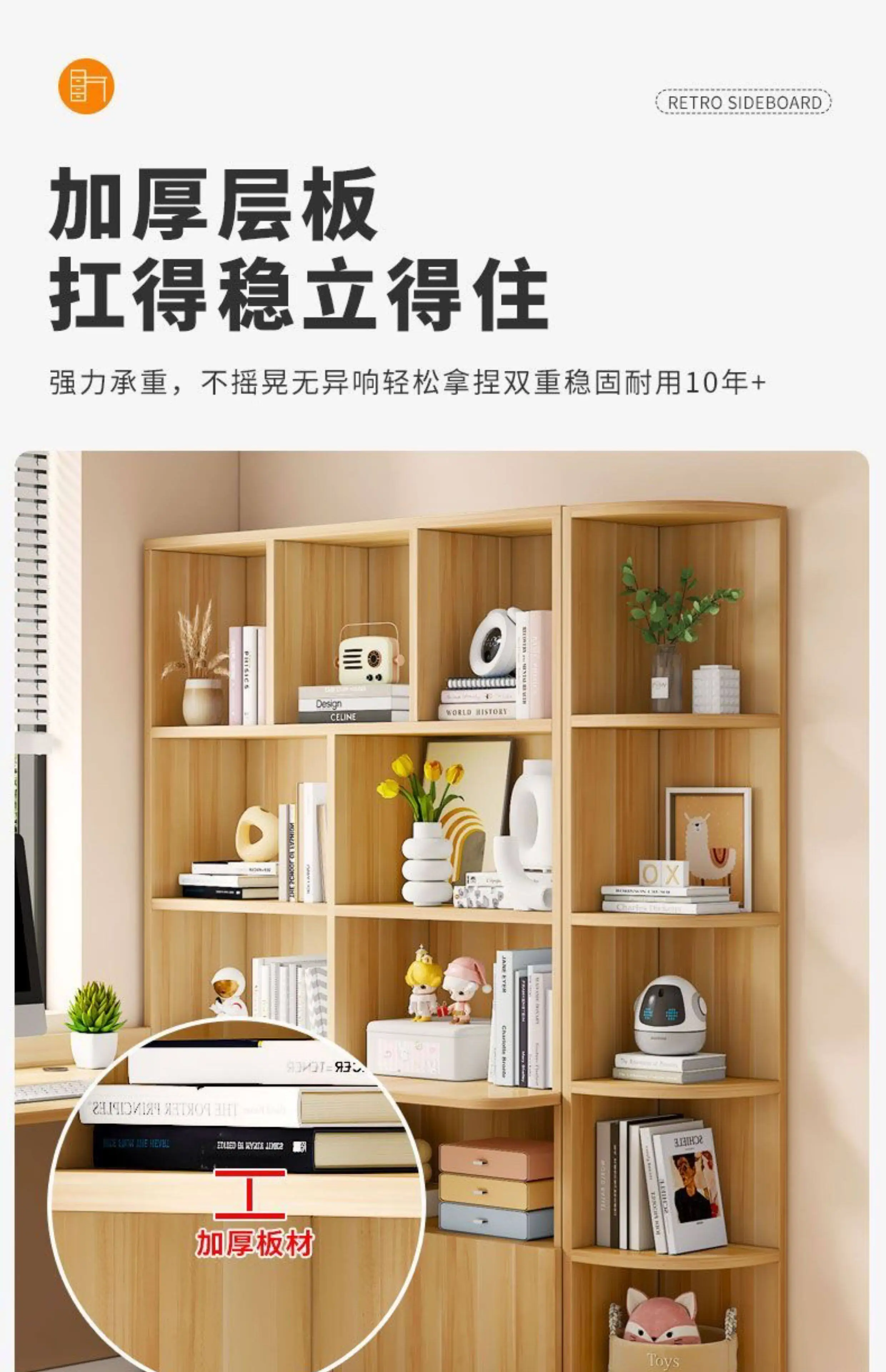 Computer Desk Bookshelf Integrated Shelves Drawers Large Laptop Home Bedroom Student Study Writing Desk Simple Office Table