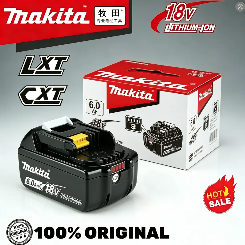 

100% Genuine18VMakita 6Ah for Makita Battery BL1840 BL1830B BL1850B BL1850 BL1860 BL1815 Replacement Lithium Battery