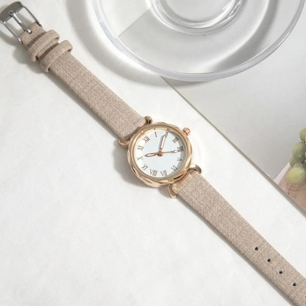 Creative Faux Leather Strap Watch Round Dial Multi-color Wristwatch Adjustable Casual Quartz Watch