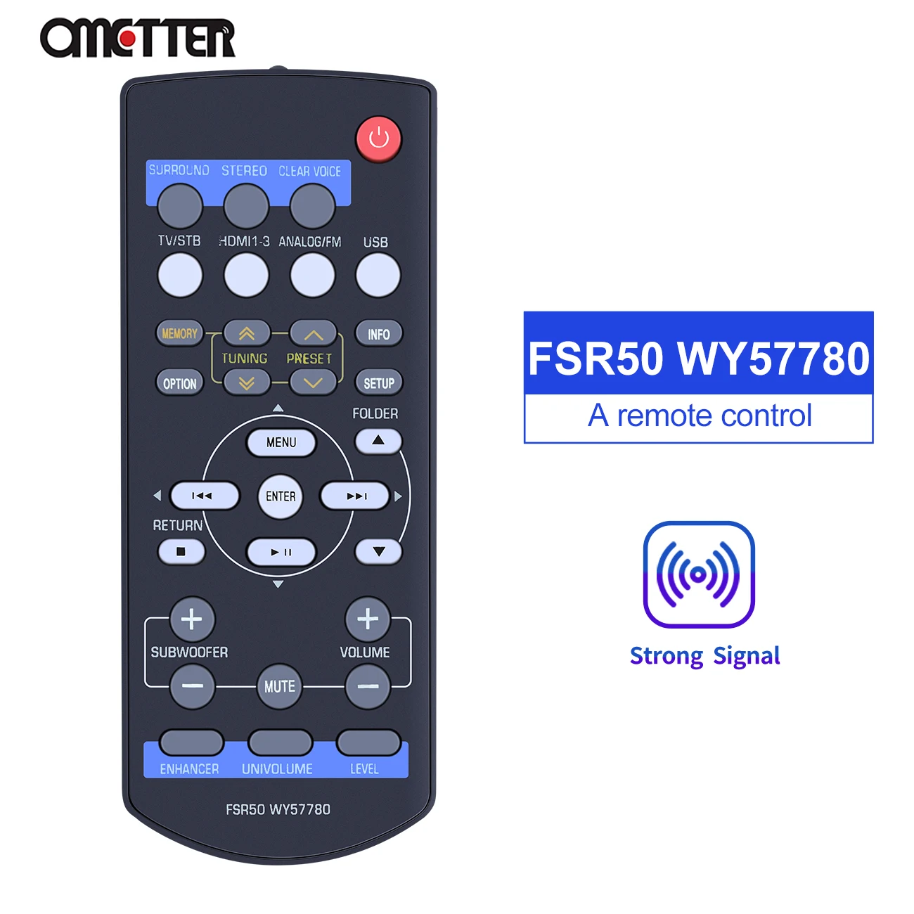 

FSR50 WY57780 Remote Control Applicable for Yamaha Soundbar YHT-S401 YHT-S401BL SR-301 NS-BR301 YHTS401 YHTS401BL SR301 NSBR301