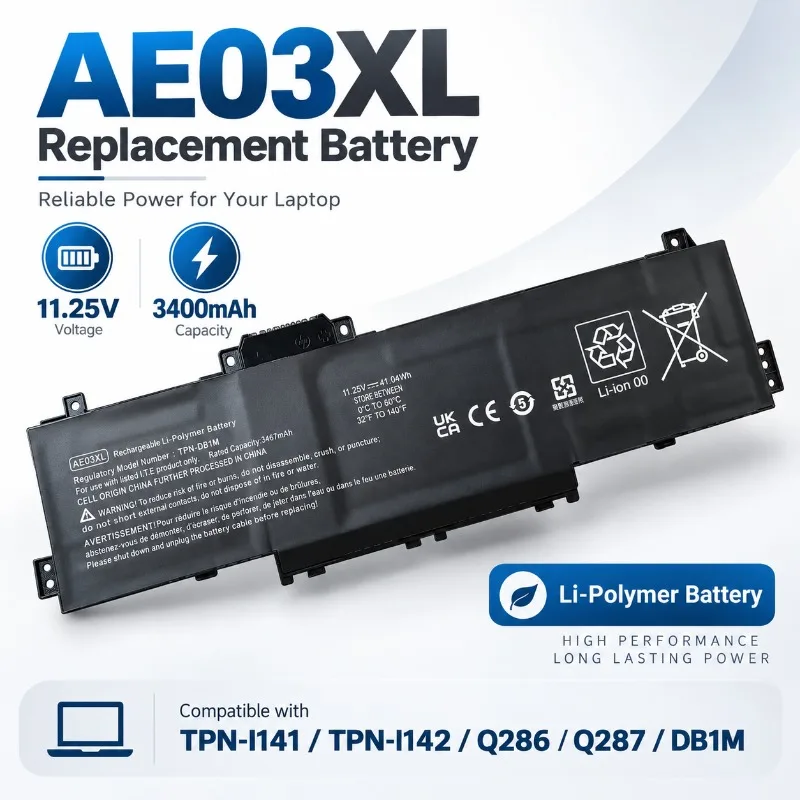 AE03XL for HP Laptop Replacement Battery High Performance Long Lasting for TPN-I141 I142 Q286 Q287 DB1M Notebook Battery`