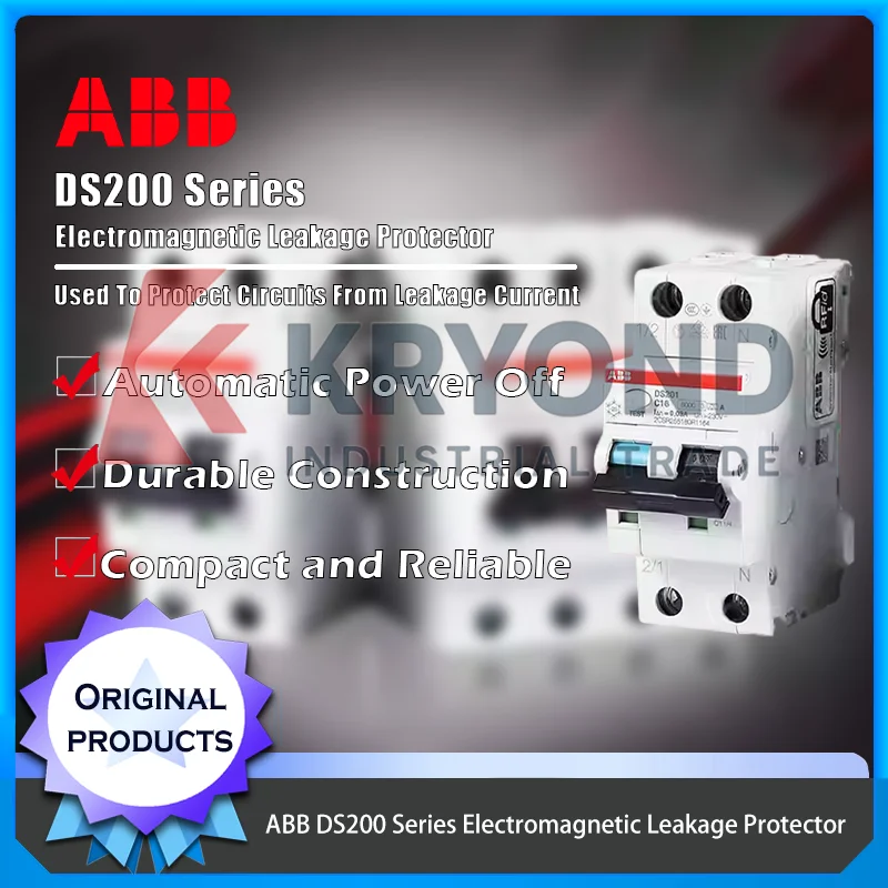 ABB DS200 Electromagnetic Leakage Protector Overload Short Circuit Protection Safe Electrical Operation Original Product