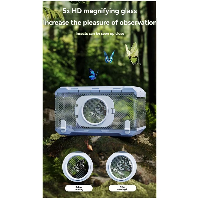 AD33 HOT New Bug Viewer Outdoor Insect Box Magnifier Observer Kit Insect Catcher Cage Kids Science Nature Exploration Tools