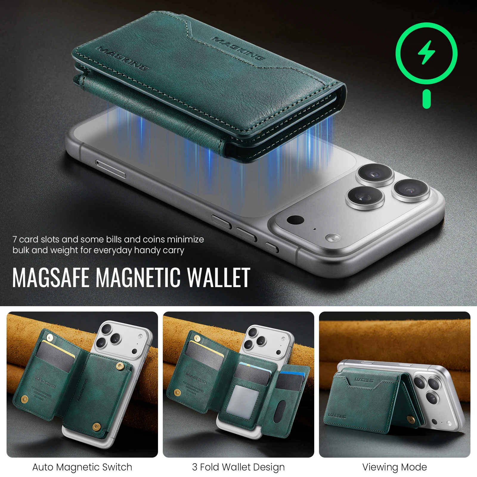 MagSafe Wallet RFID Blocking Magnetic Card Holder image 3