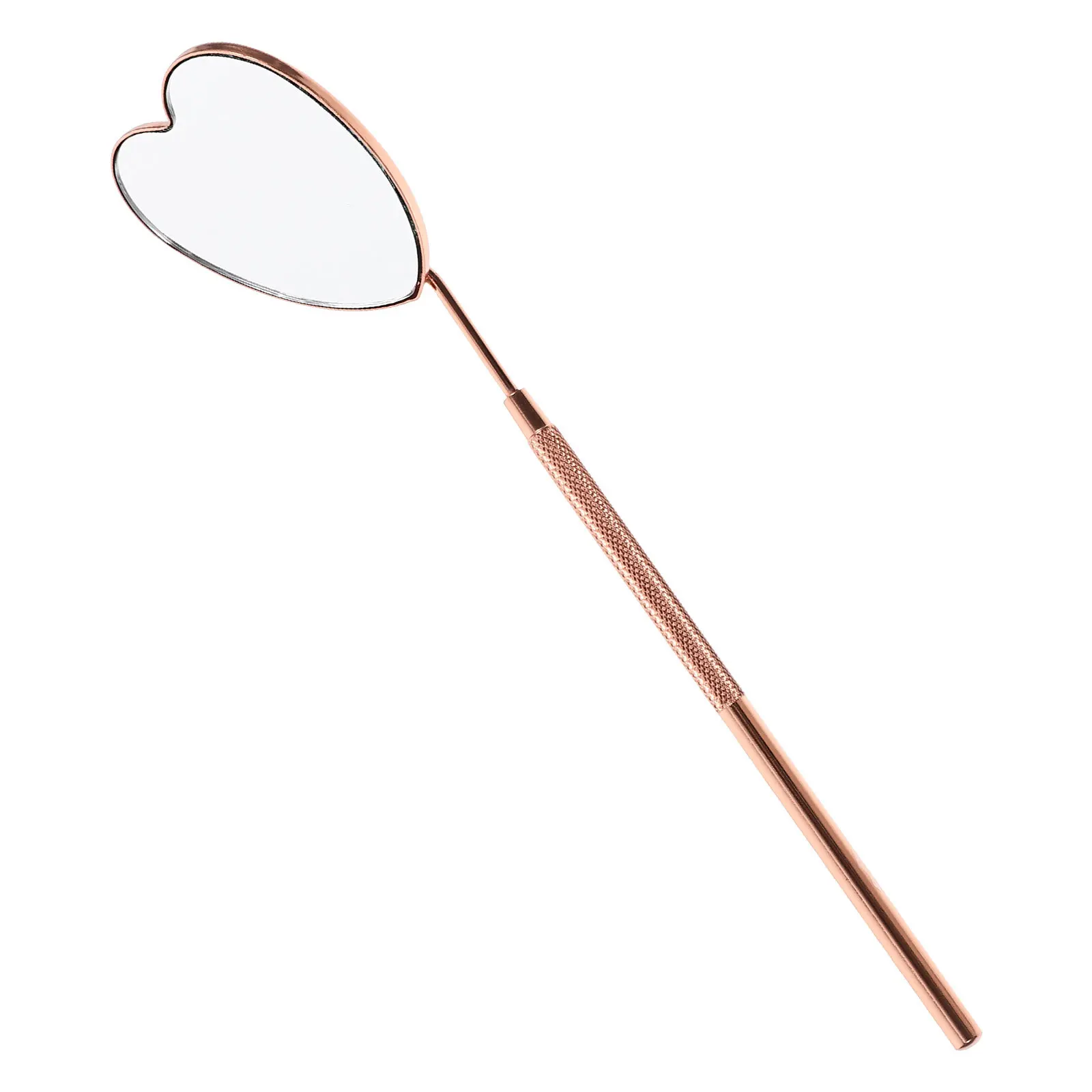 

Heart Shape Eyelash Extension Mirror Stainless Steel Long Handle Portable Lash Check Mirror for Personal and Professional Use
