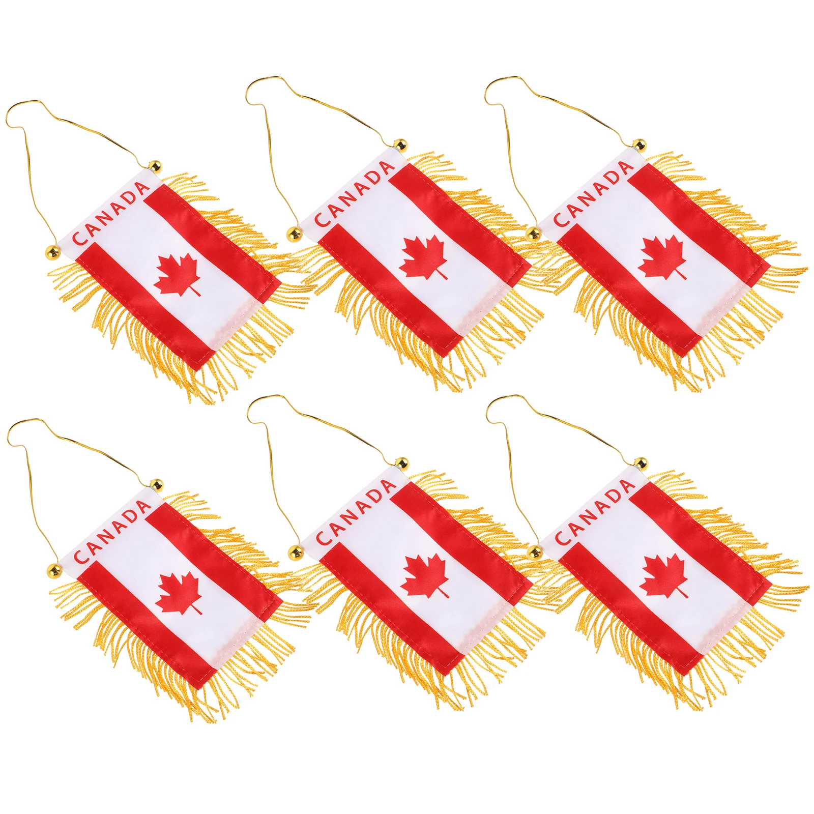 6 قطعة كندا العلم سيارة لافتات صغيرة المكرر نمط سيارة معلقة أعلام السيارات مرآة الرؤية الخلفية الديكور كندا العلم