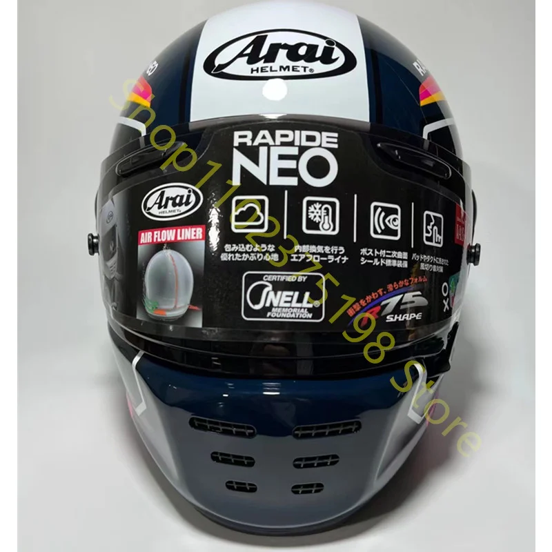 

RAPIDE NEO Japanese Mode Full Face Helmet,For Harley Motorcycle And Cruise Motorcycle Protective Helmet,Digital Blue,Capacete