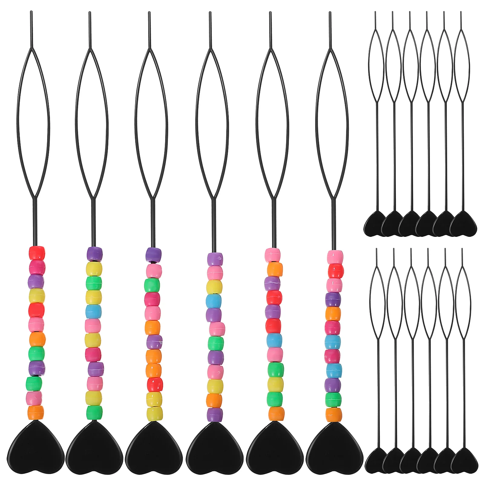 

18 Pcs Hair Curlers Hairpin Beaders for Braids Women Tool Ponytail Styling Weave Small Long Women's Baby