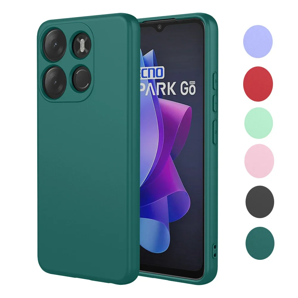 Solid Color Case For Tecno Spark 8 Pro Spark8T Spark 8P Soft TPU Shockproof Liquid Silicone Full Protective Phone Shell