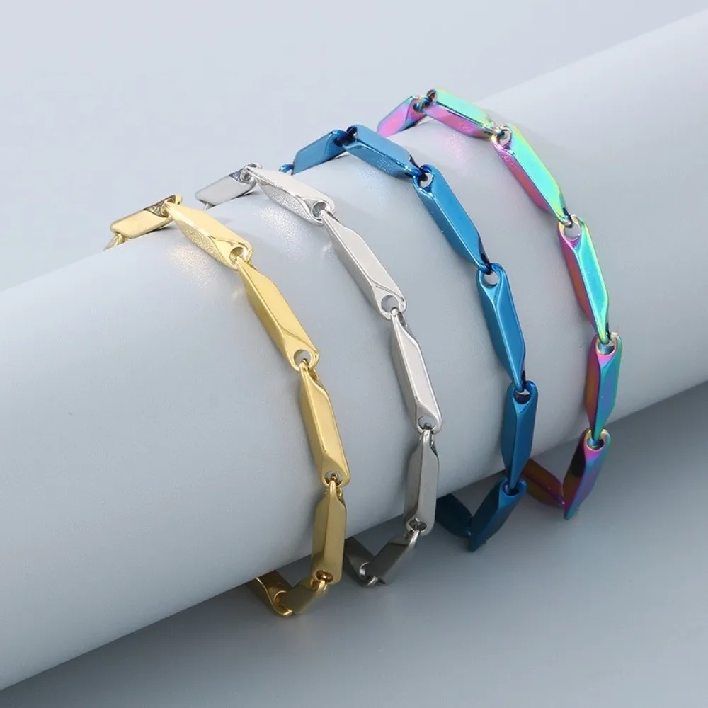 Stainless Steel Steel Chain Necklace Chain Link Punk Style Hip Hop Rock Necklace Simple Design Melon Seed Chain Bracelet for Men