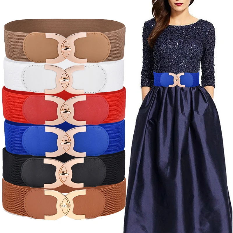 

Women Wide Stretchy Belt Fashion Vintage Elastic Female Waist Cinch Girls Cummerbund