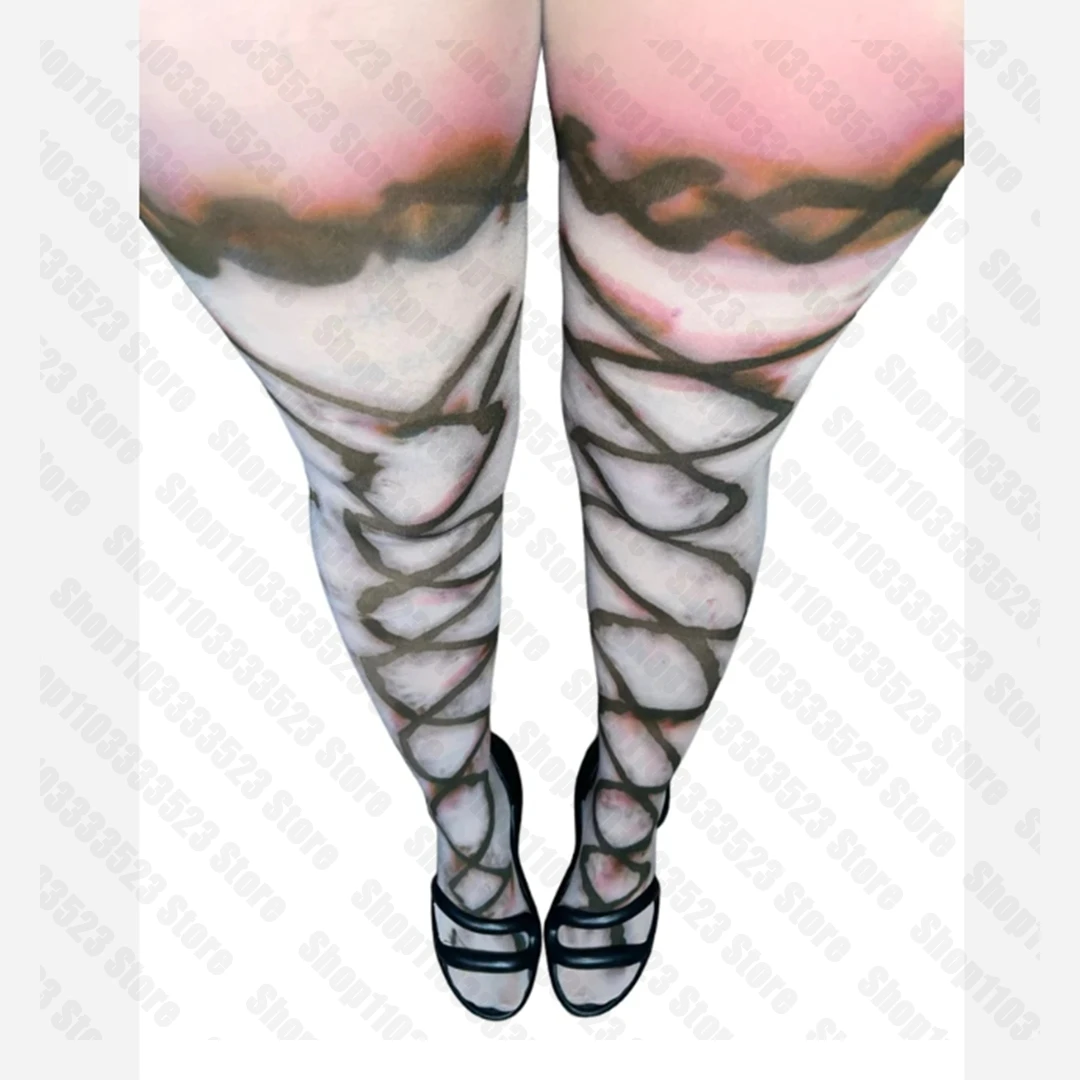 Y2K estilo Streetwear Harajuku gótico estampado gráfico pantimedias ajustadas Retro Punk estampado pantimedias ajustadas 2000s calcetines de mujer