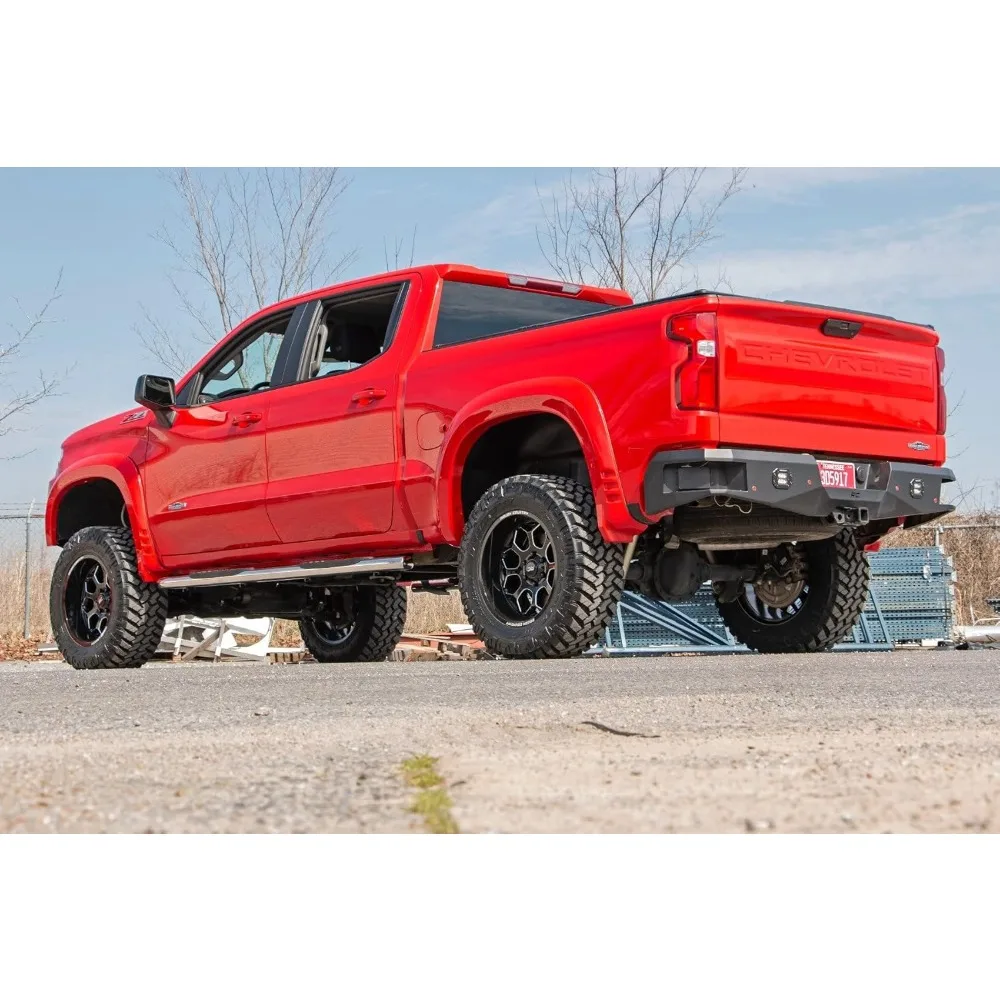 خطوات نيرف بيضاوية من الفولاذ المقاوم للصدأ لسيارة تشيفي سيلفرادو وجي إم سي سييرا 1500/2500HD/3500HD (2019-2025) كابينة دائرية - قضبان على طراز OEM مع