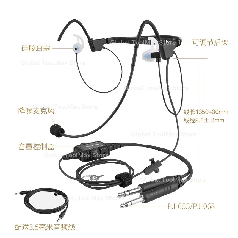 Lightweight In-ear Noise Canceling Headphones for Aviation Pilot Communication