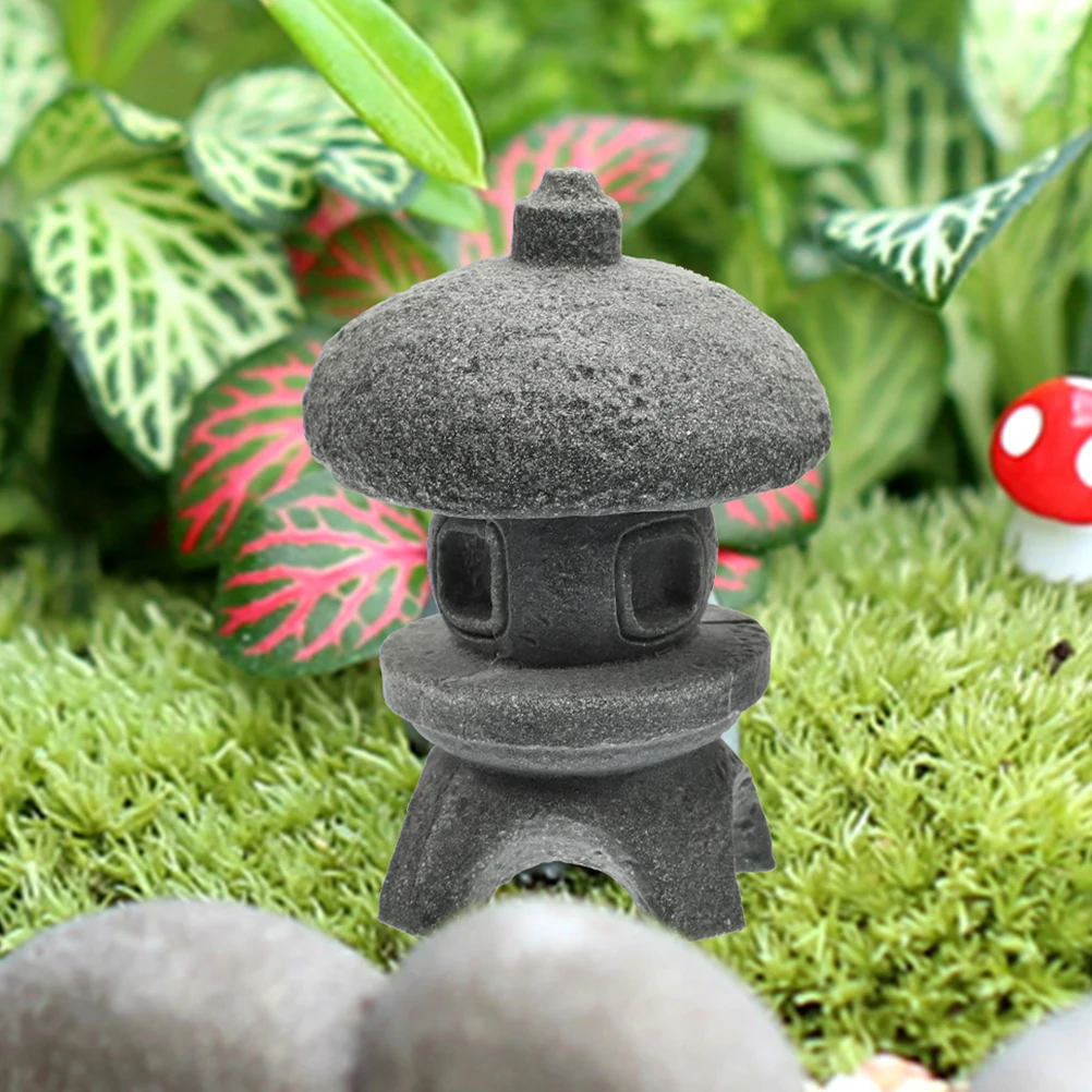 

2 шт., японские украшения-пагода, реалистичные мини-дзен-садовые статуи для дома, прихожей, синий камень, бетонные крошечные фонарики, башня