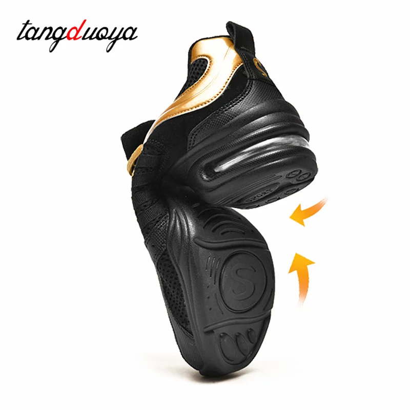 Sepatu dansa Jazz wanita, sneaker sepatu dansa Salsa Modern Hip Hop, sepatu dansa guru olahraga