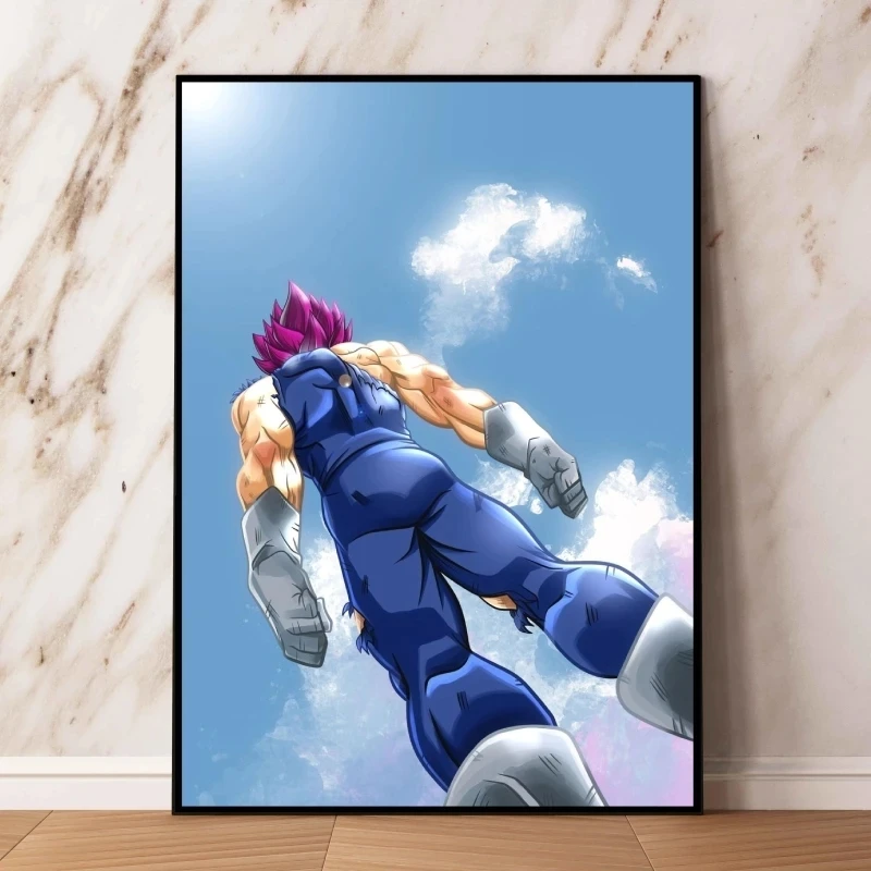 Anime Dragon Ball Wall Sue Goku Black And White Back Picture Home Decoration Living Room Art Canvas Print Poster Mural Aesthetic