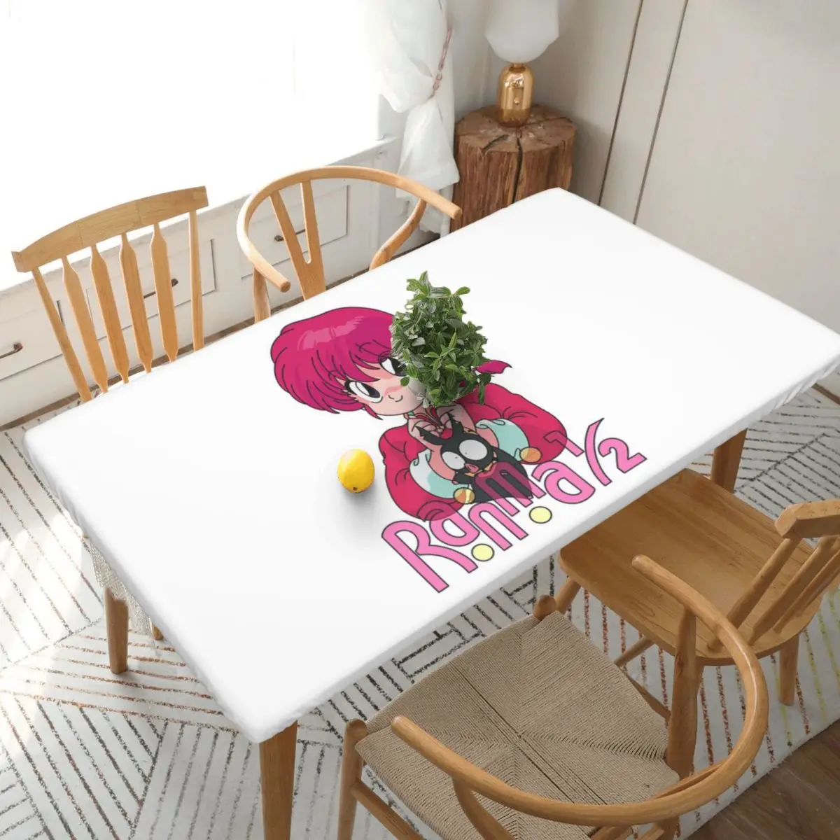 Ranma 1/2 Saotome Pig Girls P Chan Customized Rectangular Tablecloth Waterproof Table Cover for Dining Events Table Cloth