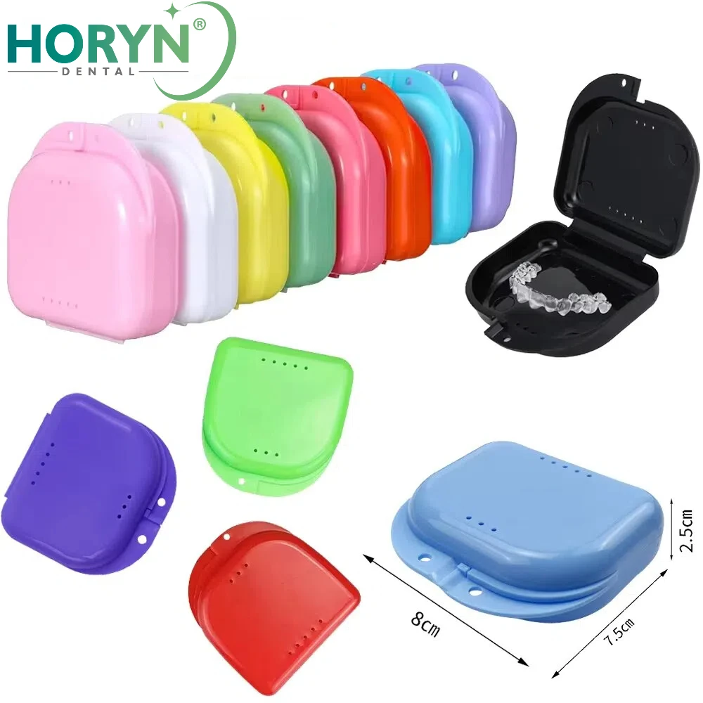 

1Pc Dental Denture Box Tray Box Dental Orthodontic Case Protective Case Vent Holes False Teeth Case Clean Organizer