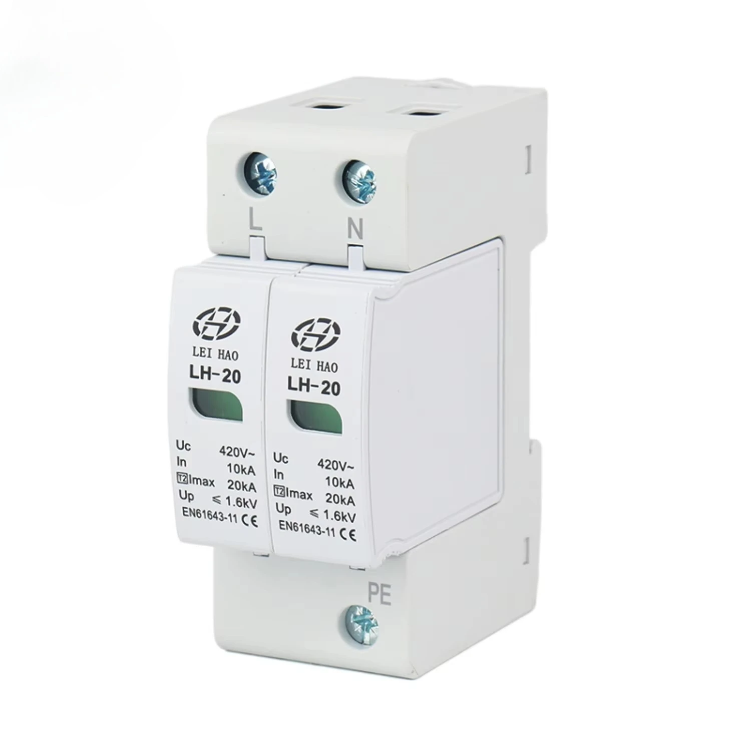 CE 420V 10KA-20KA T2 AC 2p Industrial Electronic Equipment Surge Protector SPD