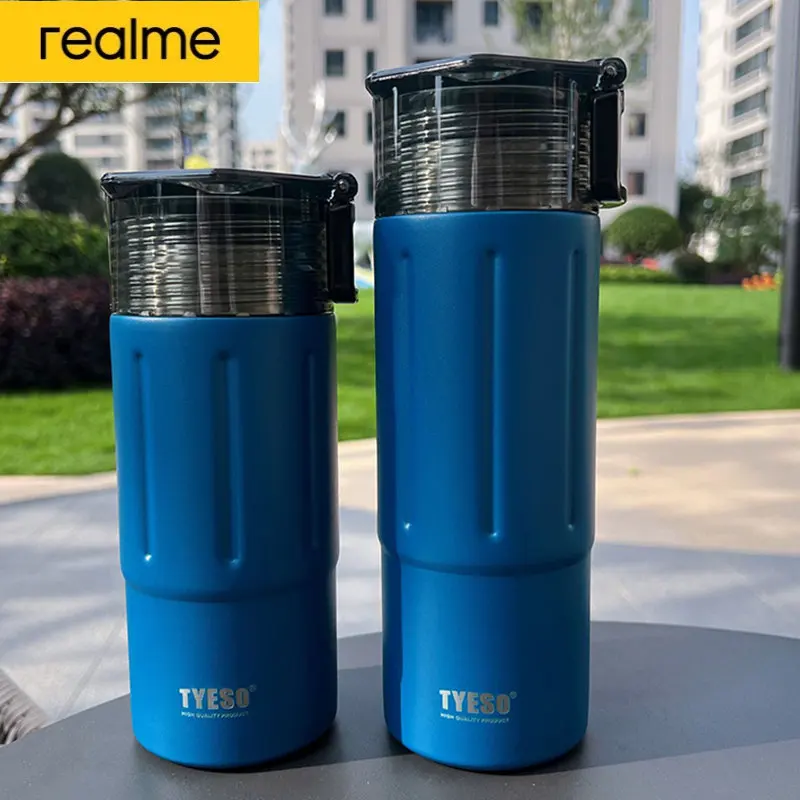 

Двухслойный термос из нержавеющей стали realme tyces 304, портативная ручка, Спортивная бутылка для воды, большая емкость, чашка для горячей воды