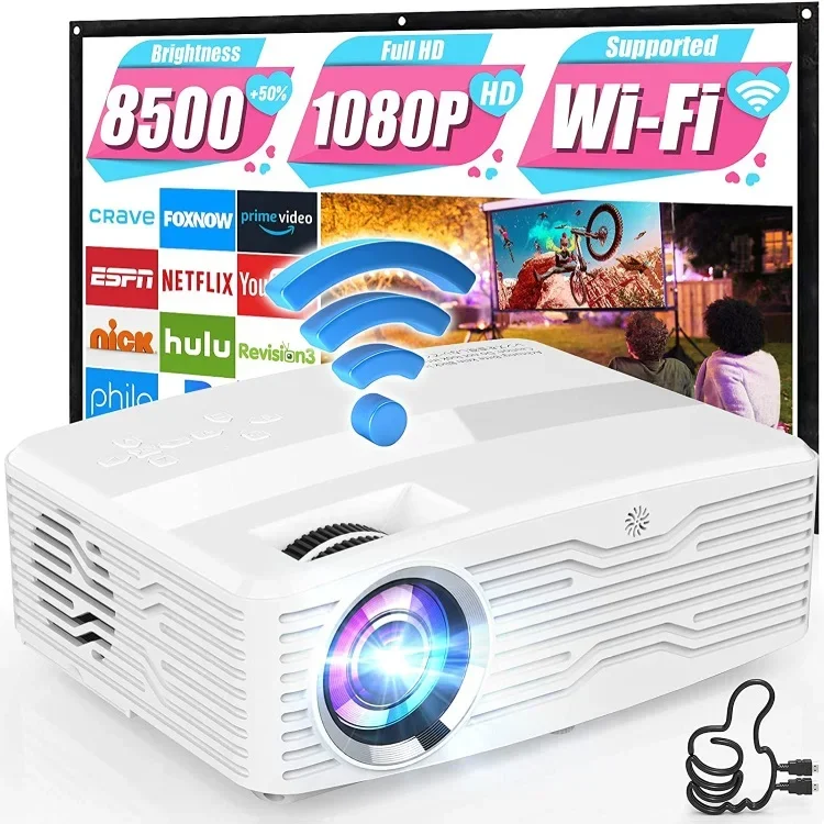 Full HD 1080P Movie Proyector Beamer 12000 Lms Mobile Phone Home Theater LCD 3D Mini Portable Wireless Led WiFi Video Projector