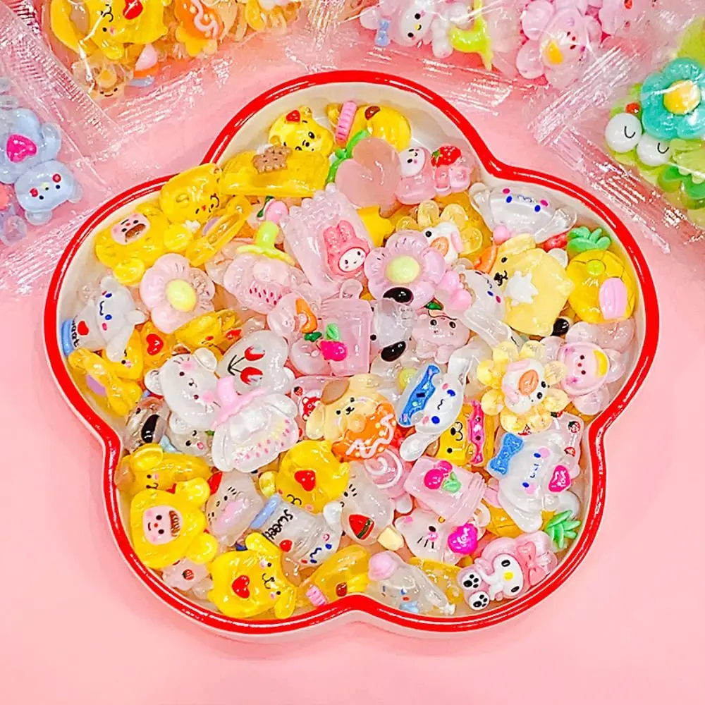 20PCS Mixed Series Resin Charms Accessories for Diy Phone Case Hair Clip Material Children Toy Jewelry Accessories Clip