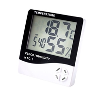 Digital LCD Indoor Outdoor Room Electronic Temperature Humidity Meter Weather Station Alarm Clock 4 Key Model Easy To Use