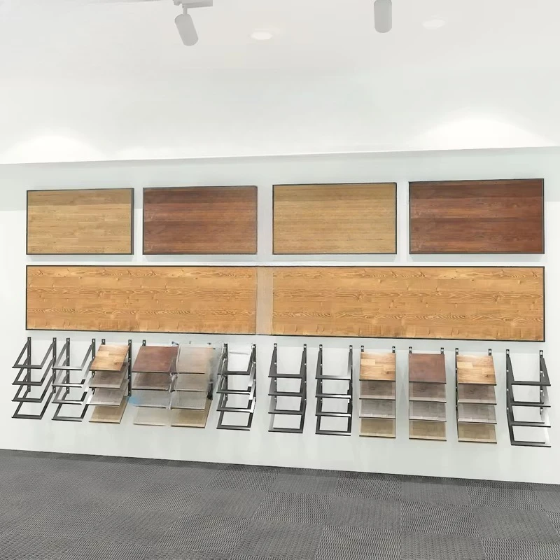 &c Factory Customized Boya Display Wall Mounted Wood Flooring Hardwood Timber Sample Displays Ceramic Tile Stone Metal Rack