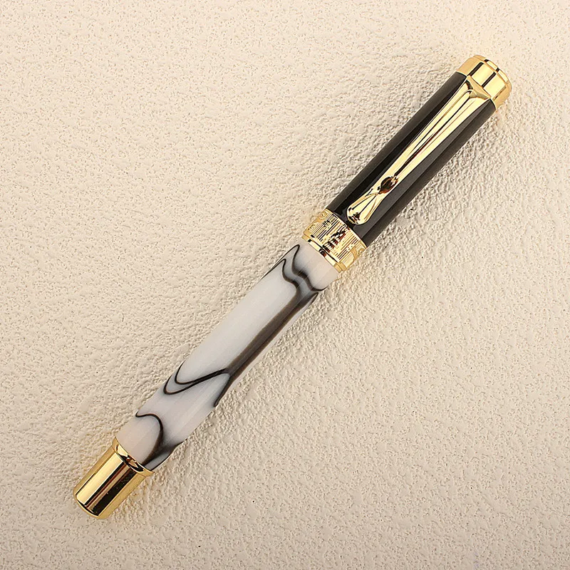 High Quality Metal Acrylic Roller Ball Pen 0.5MM Nib Black Ink Stationery Office School Supplies Writing Ballpoint Pens