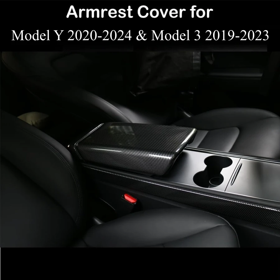 For Tesla Model Y 2020-2024 Model 3 2019-2023 ABS Center Console Armrest Cover & Rear Air Vent Cover & Anti Kick Protector