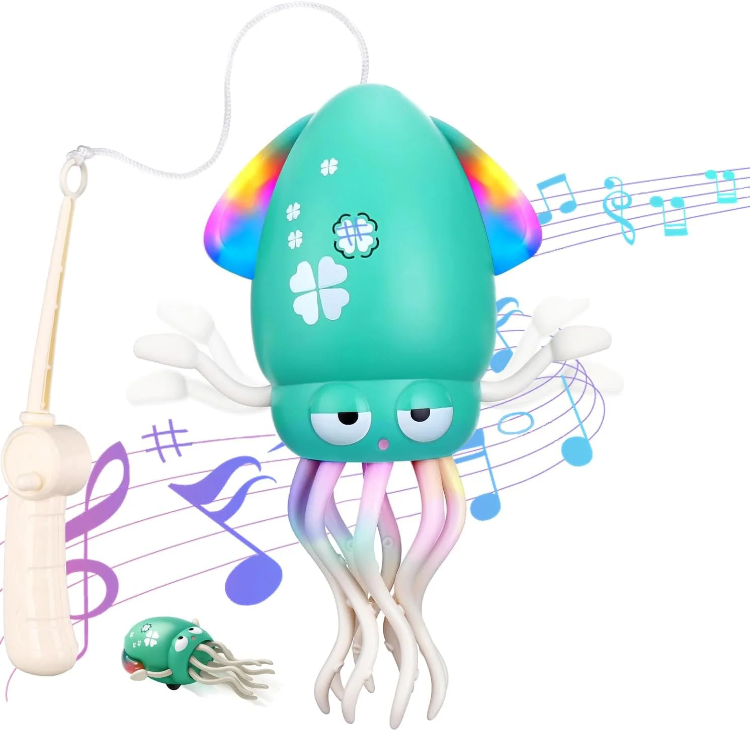 

Dancing Octopus Baby Toy, Electric Auto-Avoid Crawling Octopus Rechargeable with LED & Music,Smart-Tentacle Explorer for Kids