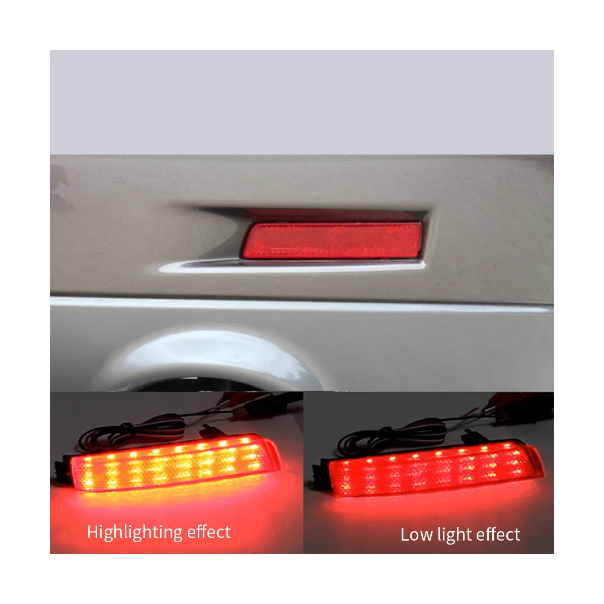 Car Rear Bumper LED Tail Brake Light Reflector Light Red Lens for Nissan Juke/Murano/Infiniti FX35 FX37