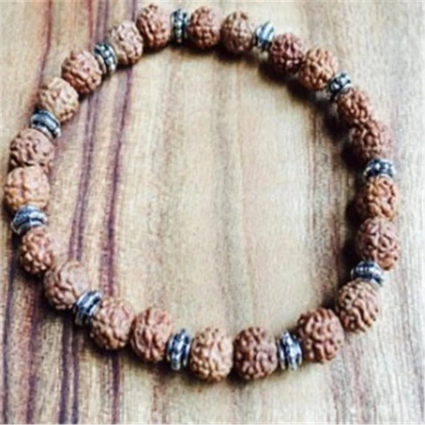 8mm Rudraksha Bracelet Eco-friendly Handmade Karma Jewelry Lovers Ethnic Link Bangle Prayer