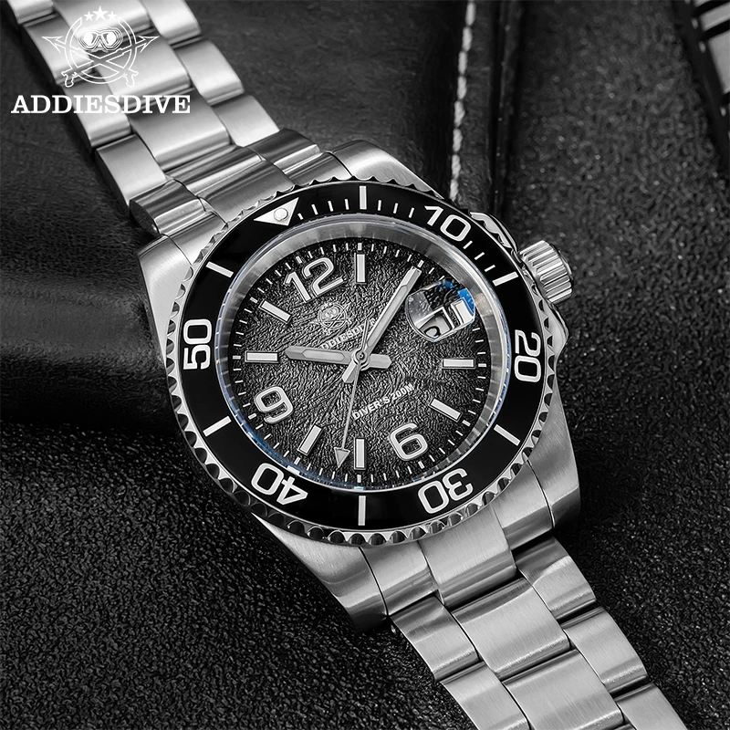 ADDIESDIVE Jam Tangan Pria Baru AD2513 Relogio Masculino Jam Tangan Kuarsa Baja Tahan Karat Jam Tangan Pria Bercahaya Bezel Dapat Diputar